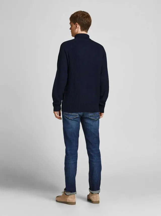 JJPANNEL KNIT ROLL NECK PRE Navy Blazer 2