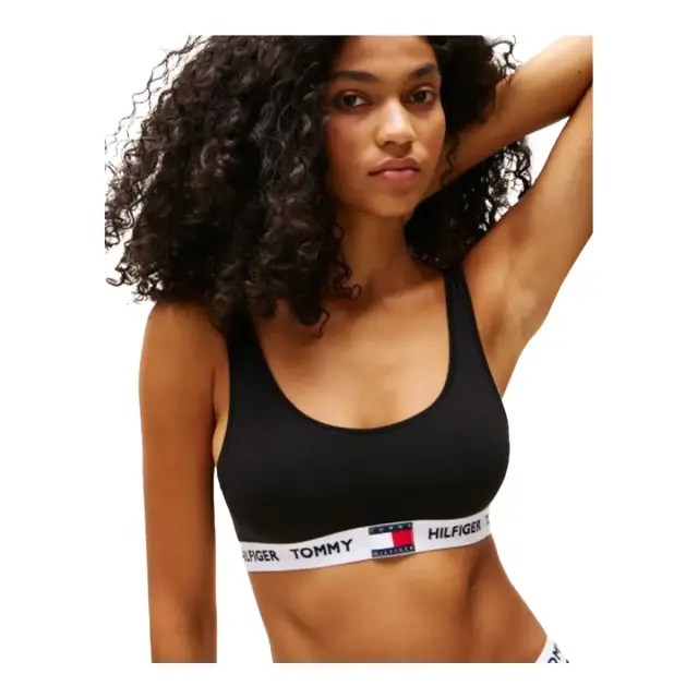 Tommy Hilfiger Γυναικείο Μπουστάκι Logo Unlined Bralette, Χρώμα Μαύρο - L
