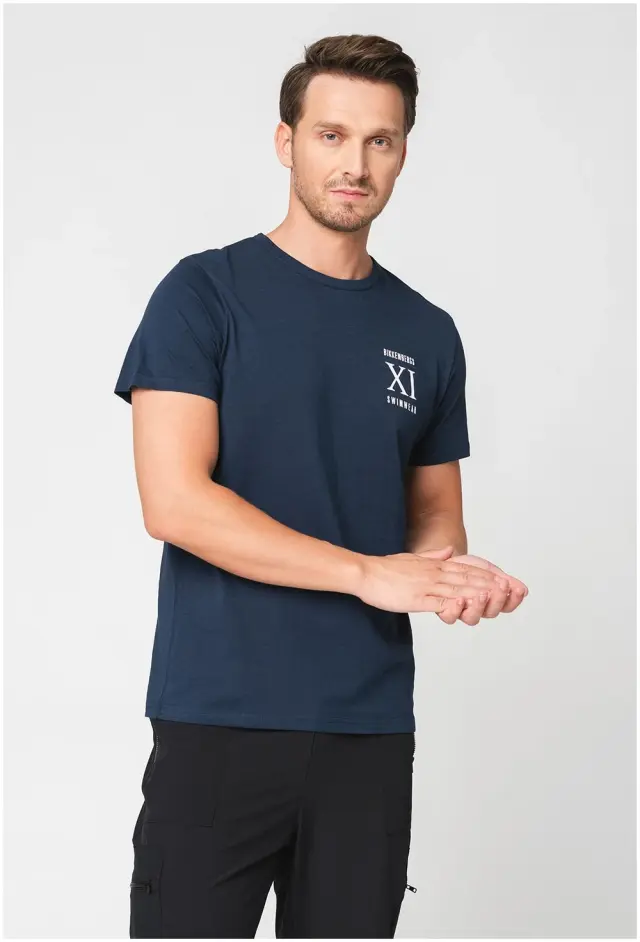 Bikkembergs - Ανδρικό T-shirt Κοντομάνικο BKK1MTS05-NAVY Μπλε Ναυτικό 2