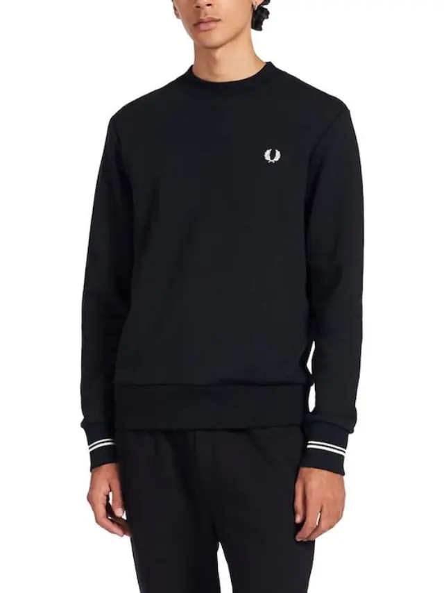 FRED PERRY CREW NECK SWEATSHIRT ΑΝΔΡΙΚΟ ΦΟΥΤΕΡ BLACK