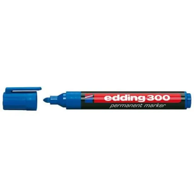 Εdding 300 Μαρκαδόρος Πλαστικός Ανεξίτηλος Μπλε 3mm