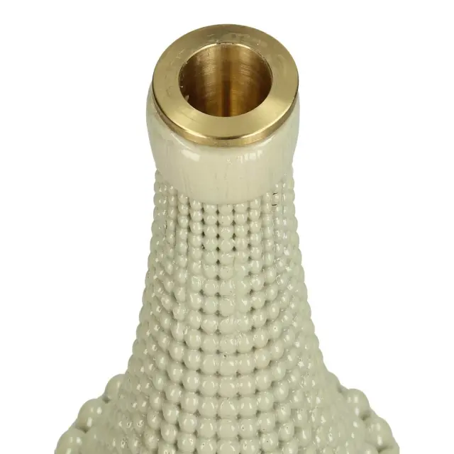 Κηροπήγιο Χάντρες Μπεζ Polyresin 10.8x10.8x19.3cm 3