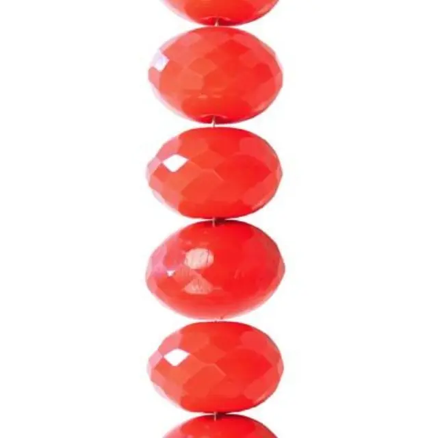 Χάντρα Fire Polish Puffy Coral 6x9mm ~29τεμ
