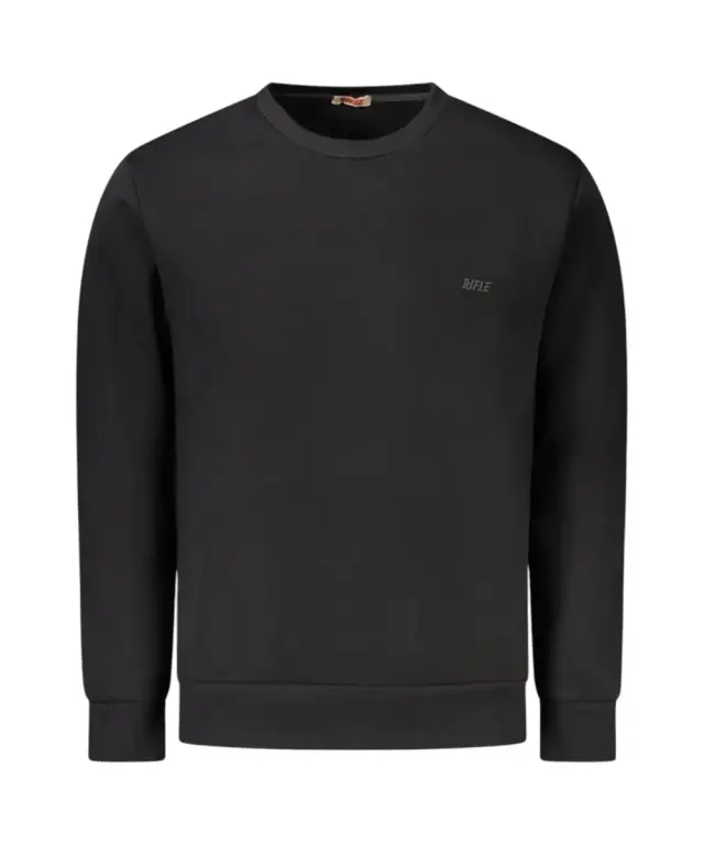 Rifle Jeans - Ανδρική Μπλούζα Φούτερ Regular Fit RFF016-NERO Μαύρο - 3XL