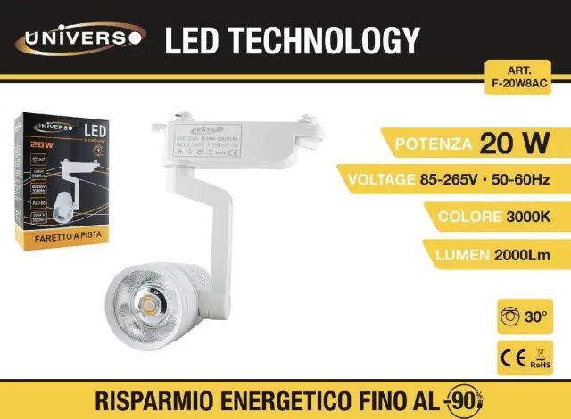 UNIVERSO LED Φωτιστικό Οροφής F-20W8AC 20W 3000K 1800LM Λευκό Χρώμα