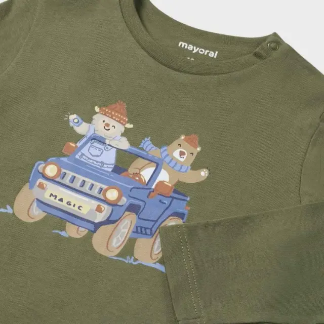 Baby 6 μηνών έως 4 ετών Μπλούζα αυτοκίνητο πράσινο 2