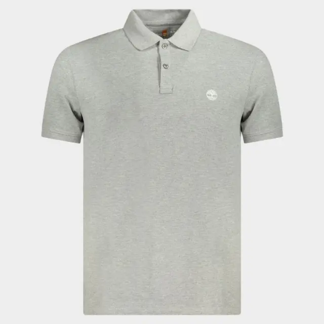 Timberland - Ανδρικό Κοντομάνικο T-shirt Polo Slim Fit Mε Λογότυπο Oyster River TB0A2BS1-V91 Γκρι - S