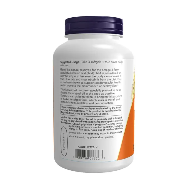 Now Foods Flax Oil 1000 mg 250 Softgels 3