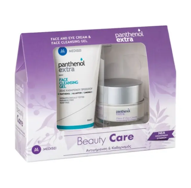 PANTHENOL EXTRA Set Αντιγήρανση & Καθαρισμός Αντιρυτιδική Κρέμα 24h Face & Eye 50ml & Face Cleansing Gel 150ml