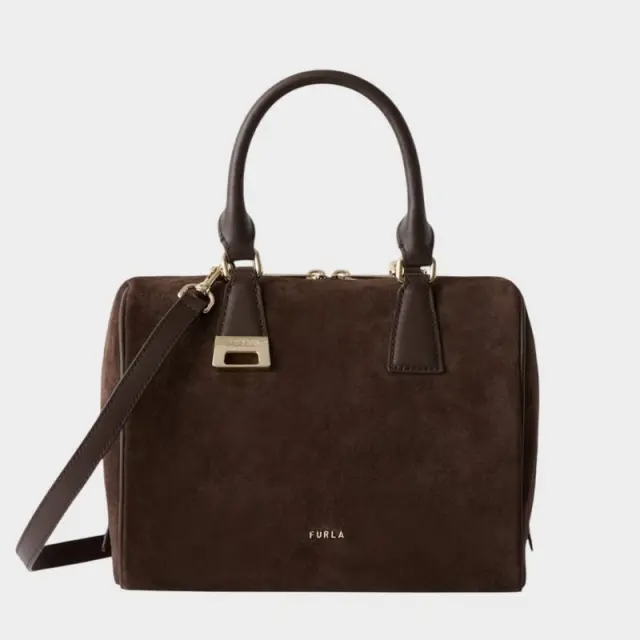 Furla - Γυναικεία Δερμάτινη Τσάντα Ώμου/Χειρός Olivia M Boston WB02148-BX4018-3244S Καφέ