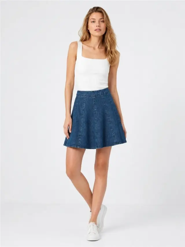 Γυναικεία Mini Denim Φούστα σε Α-Line Γραμμή Μπλε, JJXX - XS 2