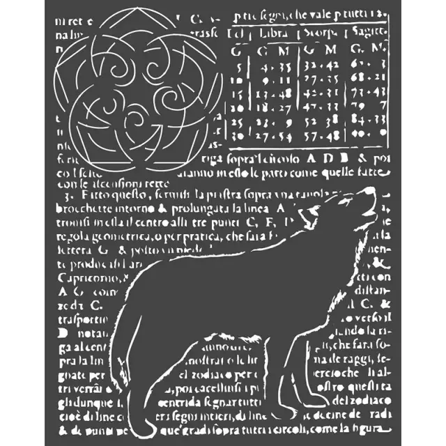 Thick Stencil 20x25cm Stamperia, Wolf