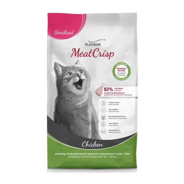 Platinum MeatCrisp Sterilized Ξηρά Τροφή Για Γάτες Με Κοτόπουλο 1.5Kg Μονόχρωμο