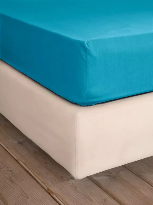 Σεντόνι Ημίδιπλο 120x200+32 Nima Unicolors SS24 100% βαμβακερόΜε Λάστιχο- Petrol Blue