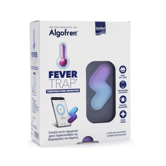 Intermed Fever Trap Temperature Monitor Θερμόμετρο Συνεχούς Παρακολούθησης Επαναφορτιζόμενο Patch 1τμχ