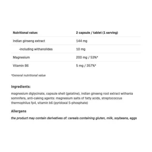 ALLNUTRITION Magnesium + Ashwagandha + Vitamin B6 (P-5-P) 2