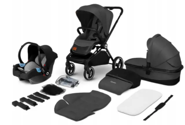 Lionelo Mika Καρότσι Βρεφικό 3 σε 1 έως 22 kg Gray Graphite