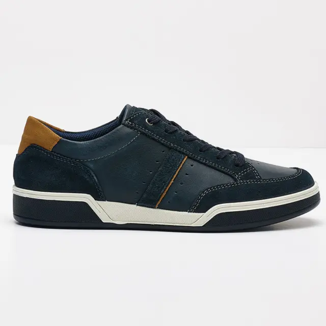 Imac Sneakers Ανδρικό δέρμα/δέρμα Nubuck Μπλέ IMA/151920 BLU/COGNAC