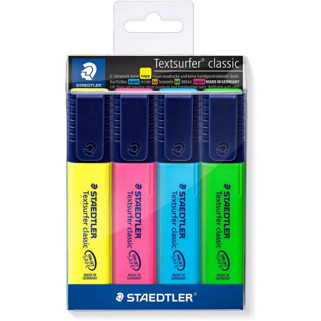 Staedtler Μαρκαδόροι Υπογραμμίσεως Σετ 4 Χρώματα
