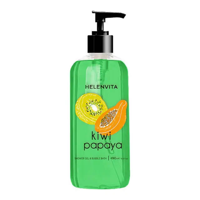 HELENVITA Shower Gel & Bubble Bath Kiwi Papaya Αφρόλουτρο 490ml