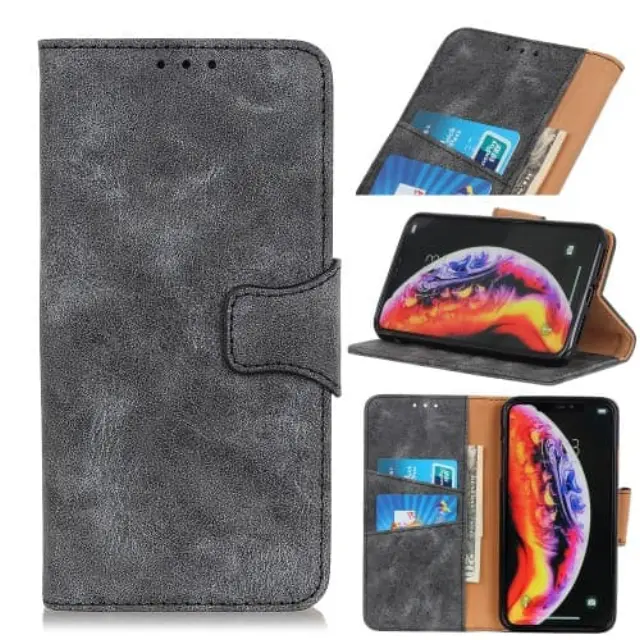 Vintage Book Case OEM για Xiaomi Mi 9 με Δυνατότητα Σταντ και Υποδοχής Καρτών- Γκρι 2