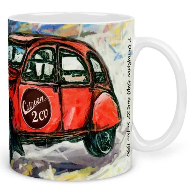 κούπα αυτοκίνητο car cintroen 2cv κόκκινο κεραμική 330ml με συσκευασία δώρου " με δυνατότητα προσθήκης ονόματος η ευχές 3
