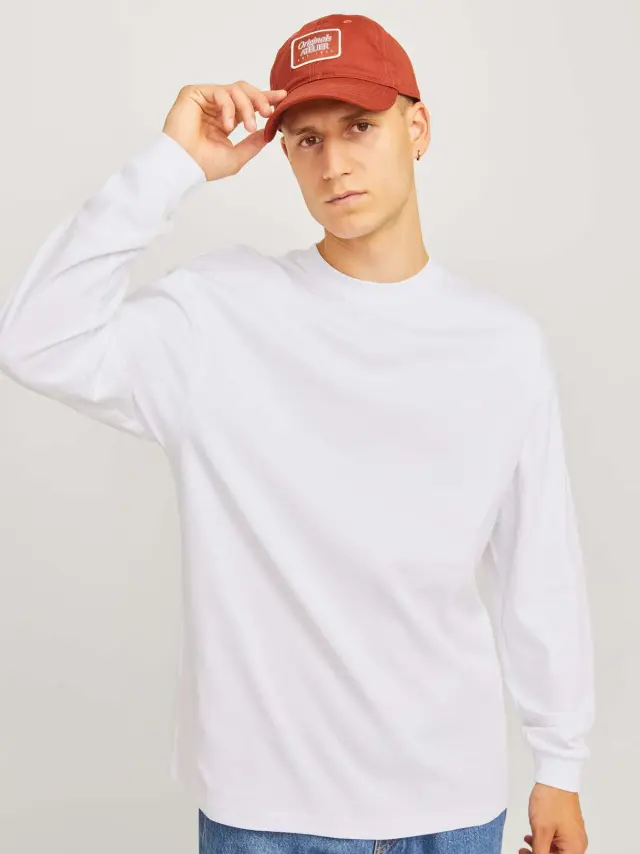 JJEURBAN EDGE TEE LS O-NECK NOOS White 2