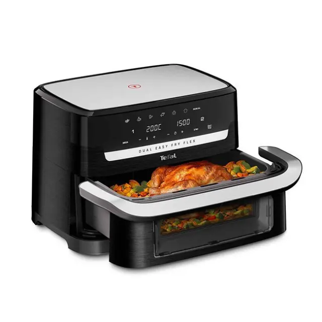 Tefal Air Fryer Dual Easy Fry 9L 2700W Black (EY9228) 2