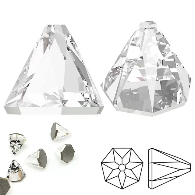 Swarovski 2019 Round Spike Flatback GlueFix 6x6mm Crystal - 6τεμ