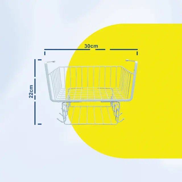 Mεταλλική Θήκη Ραφιού 30x24x22cm Μαύρο ή Άσπρο 3