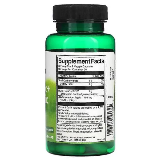 Probiotic+ Prebiotic Fiber 60caps Swanson 2