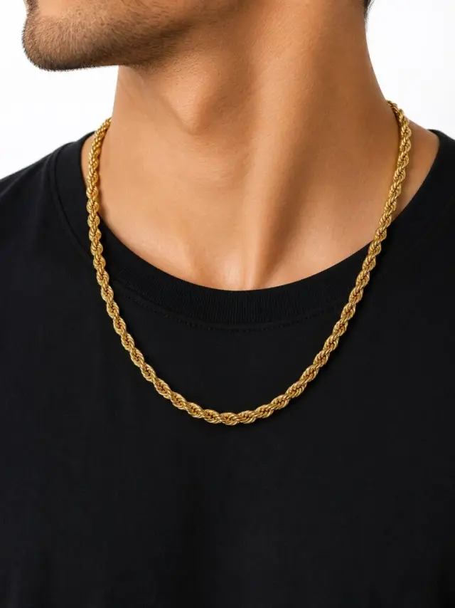 Ghetto Gold Rope Chain Necklace – 50cm 2