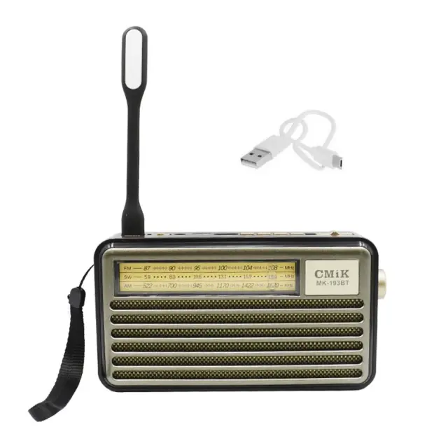 Φορητό Ηχείο Bluetooth με Ραδιόφωνο TF, USB,AUX και Ηλιακό Πάνελ CMiK MK-193BT Καφέ