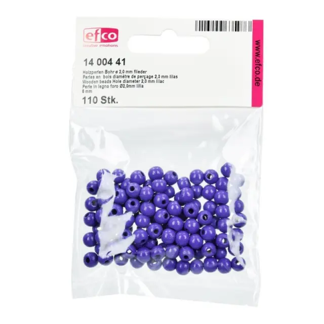Efco Ξύλινες Χάντρες Ø6mm - Lilac - 110τεμ