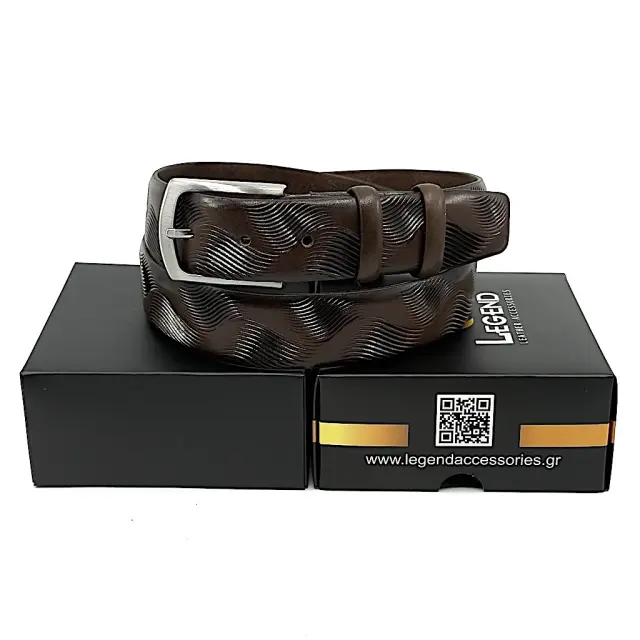 Καφέ Δερμάτινη Ζώνη Cow Leather 3,5 cm 2