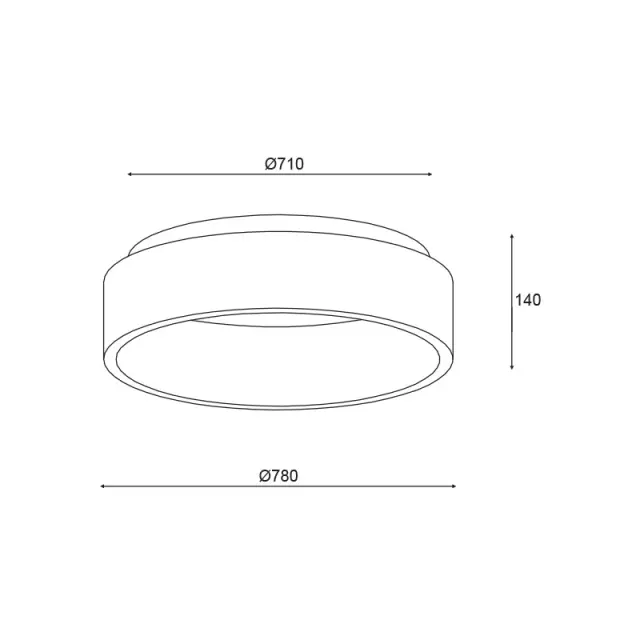 ΟΡΟΦΗΣ Φ/Σ LED 73W CCT 5450LM ΛΕΥΚΟ ΜΕΤΑΛΛΙΚΟ D78XH14CM APOLLO / BR81LEDC78WHCCT 3