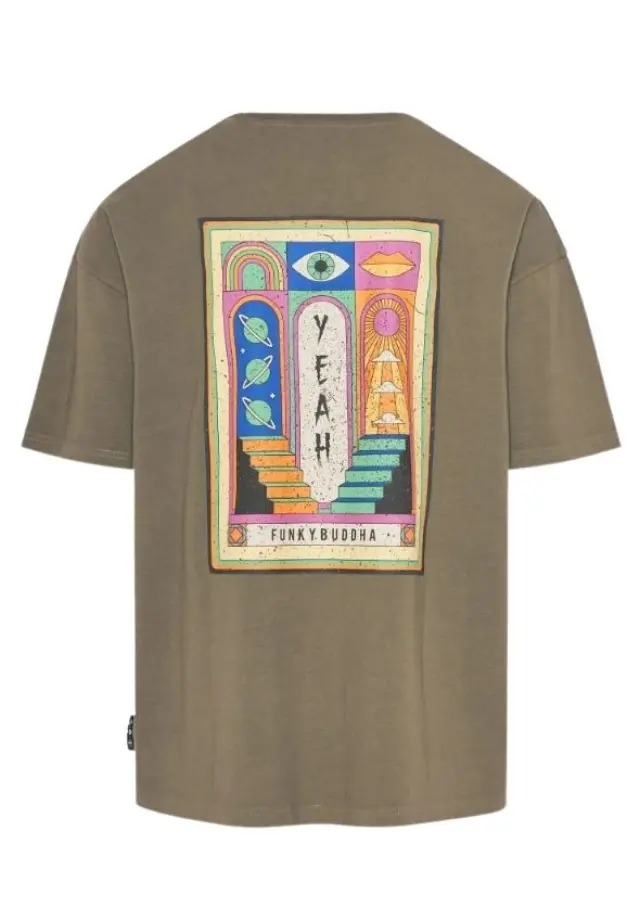 Funky Buddha ανδρικό oversized t-shirt με retro frame τύπωμα FBM011-063-04-2 2