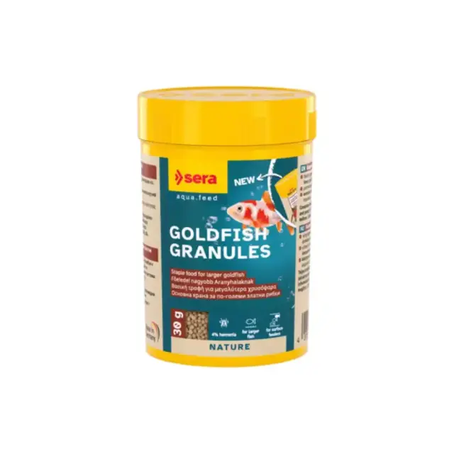 SERA GOLDFISH GRANULES -ΒΑΣΙΚΗ ΤΡΟΦΗ ΓΙΑ ΜΕΓΑΛΥΤΕΡΑ ΧΡΥΣΟΨΑΡΑ 100ML