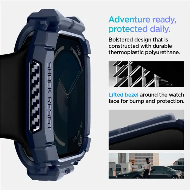 Spigen Rugged Armor, navy blue - Apple Watch 11/10 42mm 3