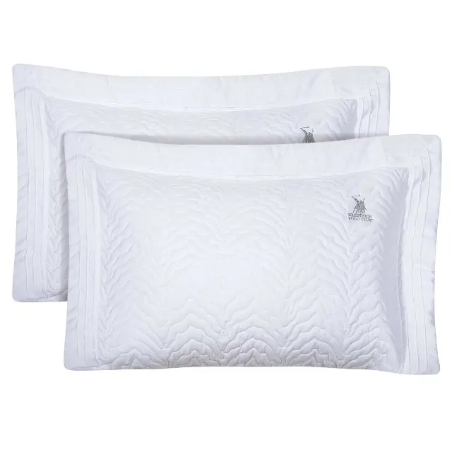 Ζεύγος Μαξιλαροθήκες 50x70+8 Oxford Classic Greenwich Polo Club 2351 White 100% Microfiber