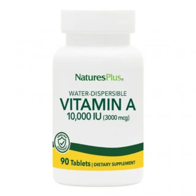 Nature's Plus Immune Support Water-dispersible Vitamin A Βιταμίνη για τo Δέρμα 10000iu 90 ταμπλέτες