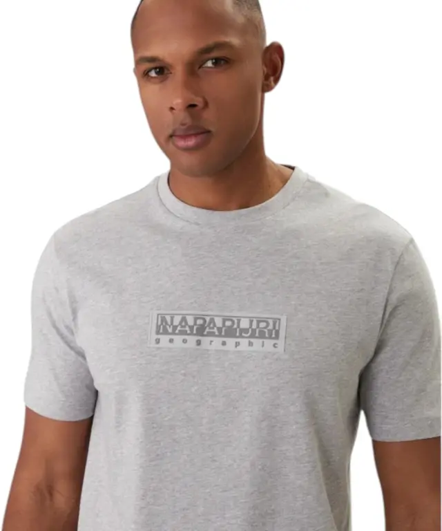 Napapijri - Ανδρική Μπλούζα Κοντομάνικη S-Box Logo NP0A4IFL-795 Γκρι - 2XL 3