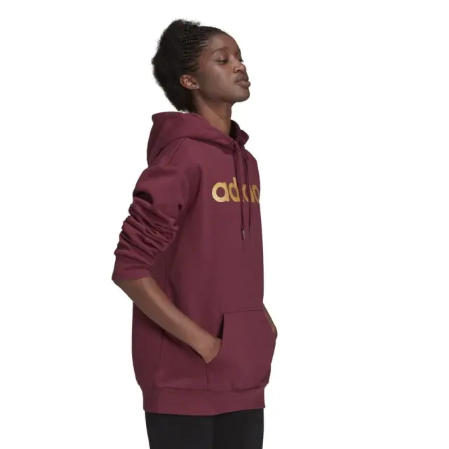adidas Essentials Oversized Fleece Hoodie (H10231-Crimson) - Βυσσινί - XS 3