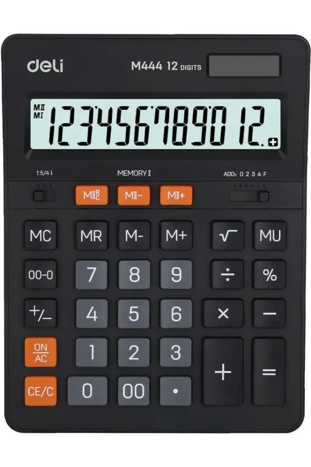 Deli Αριθμομηχανή 12 Ψηφίων EM444 Μαύρη/ 231.309402 (Deli)
