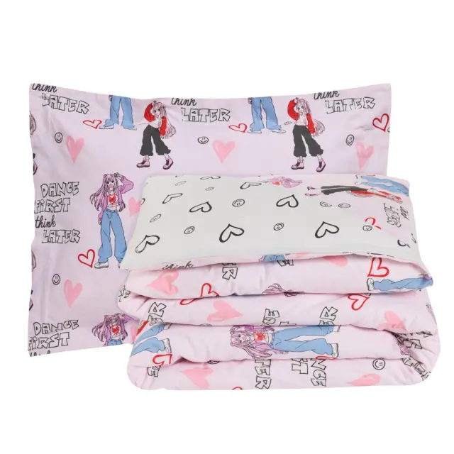 Σετ Σεντόνια 170x260 Μονά Das Home 4940 Pink-Grey 100% βαμβακερόΧωρίς Λάστιχο 3