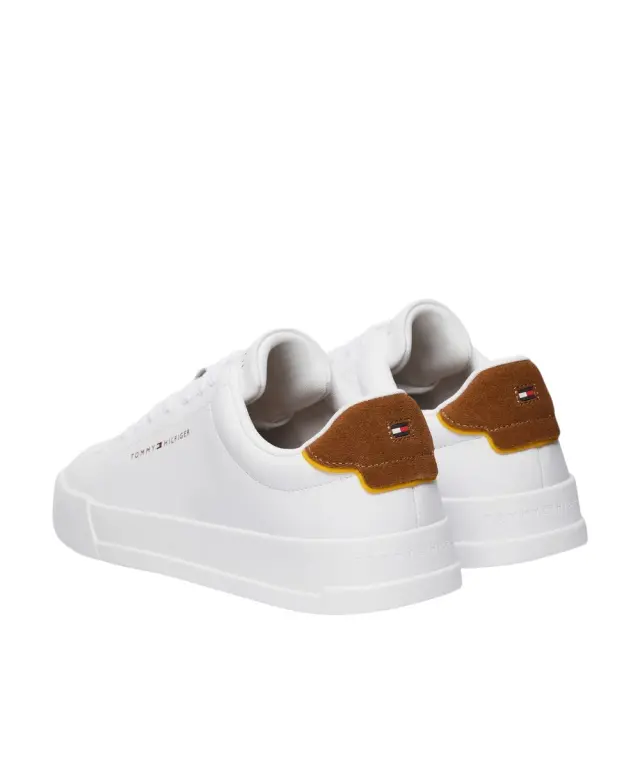 Tommy Hilfiger - Ανδρικά Sneakers Th Court Lth Detail Ess FM0FM05367-02R Λευκό/Καφέ 3
