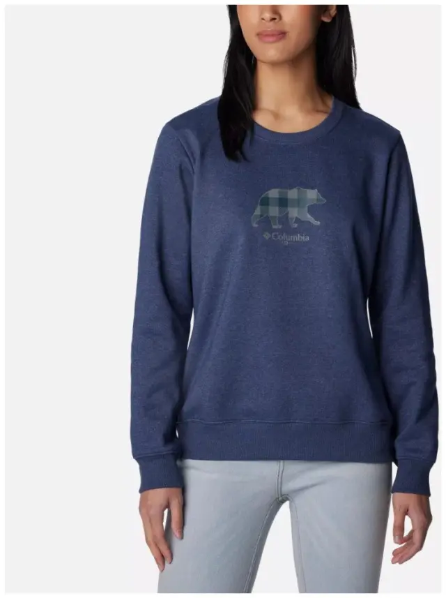 Hart Mountain II W Graphic Crew Nocturnal Heather/Bearly Plaid Γυναικεία Μπλούζα Columbia - 1959783-466 - S