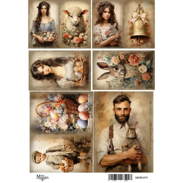 Ριζόχαρτο Maja's Memories, 30x42cm, Πασχαλινά πορτρέτα, MDR1075