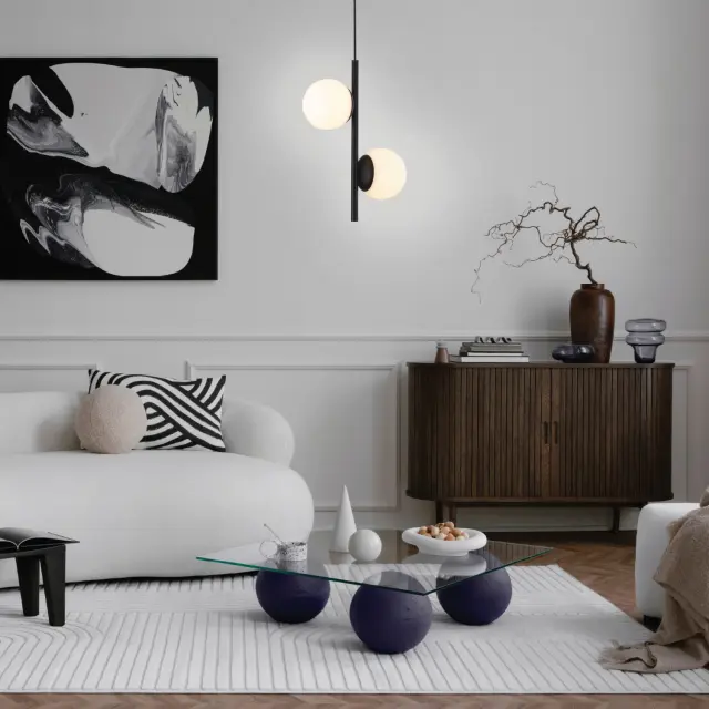 Κρεμαστό Φωτιστικό LED ACA Ball OKN96162BK Αμμώδες Μαύρο 10W 3000K 1100lm / OKN96162BK 2