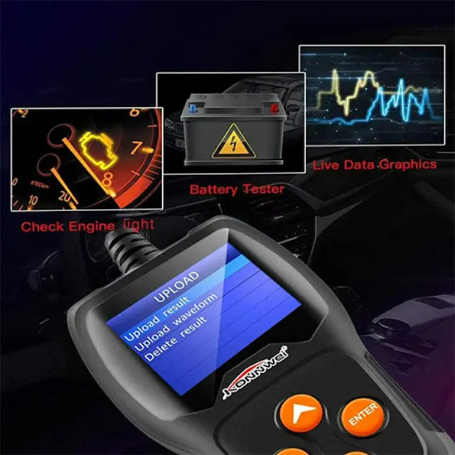 Konnwei KW600 Ψηφιακό Battery Tester με Κροκοδειλάκια 3